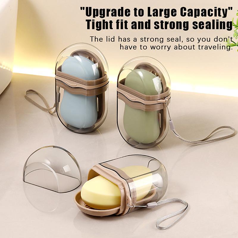 1Pc Travel Soap Box Portable Soap Dishes Sealed Drainage Soap Case Waterproof Soap Organizer Tray Leak Proof Soap Organizer