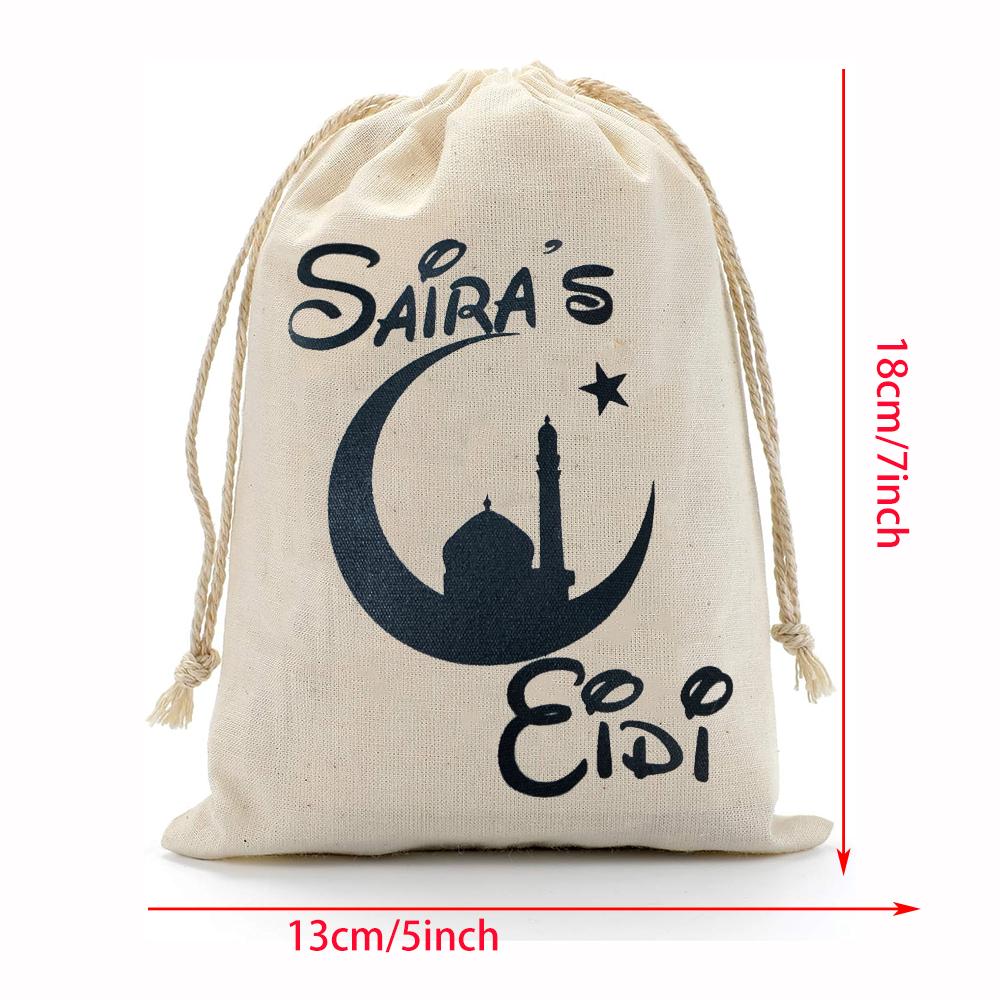 Personalised Eid Favour Pouches for Eid Money Gifts for Kids Islamic Gifts Muslim Ramadan Kareem Iftar Eid Al-Fitr Decoration