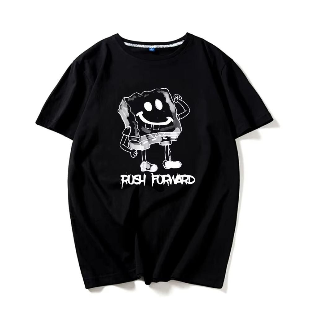 

branded men s t-shirts summer luxury branded graphic prints women s short sleeve t-shirts street fashion tops S чёрный