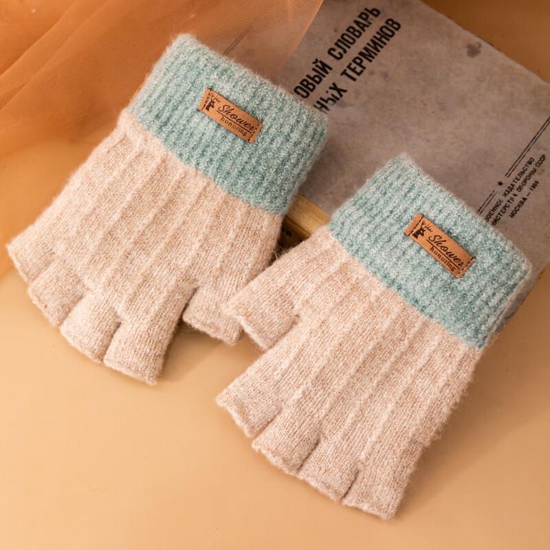 Шерстяные перчатки без пальцев в корейском стиле