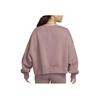 Nike Sportswear Phoenix Fleece Solid Logo Loose Crew Neck Sweatshirt Women Tops Smoky-Mauve DQ5761-208