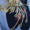 Peacock Phoenix Peacock Phoenix Appliques Black Mesh Lace Fabric Gown Appliques  Gown Decoration