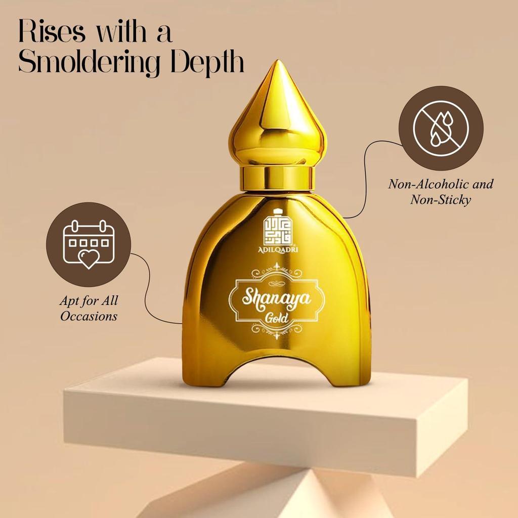 Adilqadri Shanaya Gold Gourmand Fragrance Attar for Men and Wome