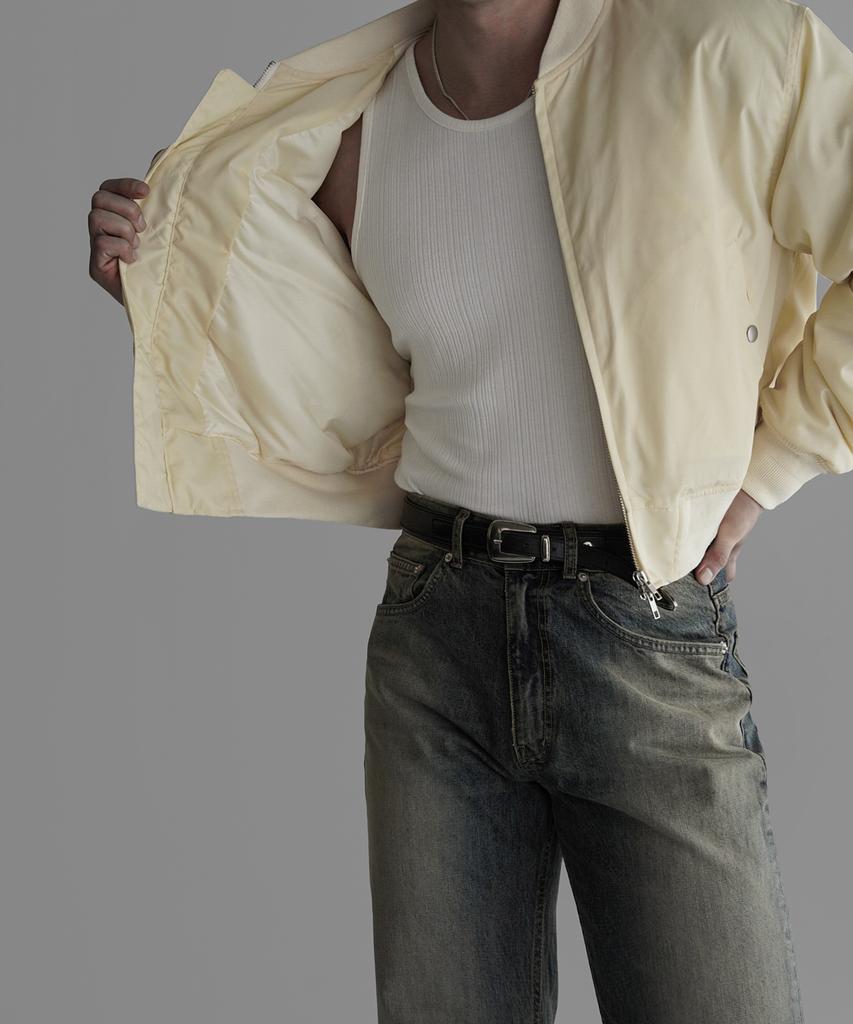 Bowlow Product Nylon Crop Ma-1 Jacket [Cream]