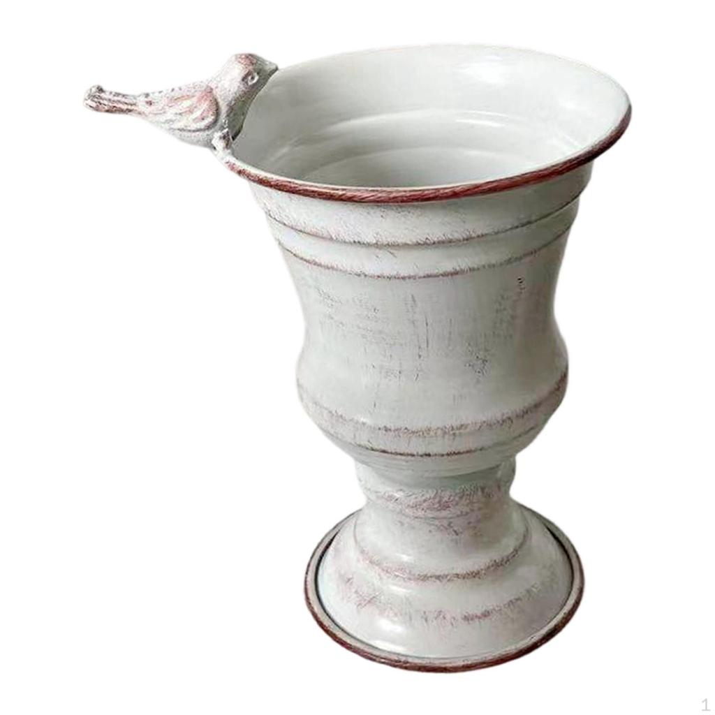 Flower Pot Vase Figurine with Drainage Hole Gift Statue Decorative Plant Container Planter