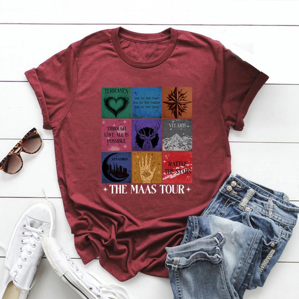 Sarah J Maas Eras Tour Shirt The Maas Tour Tee Crescent City Tshirt Womens Graphic T Shirts Throne of Glass Merch SJM Fans Gift