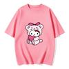 2026 Summer Hello Kitty Cartoon Printed Short Sleeve Pure Cotton Tshirt Womens Family Matching Outfits Classic Fashion Tee Top