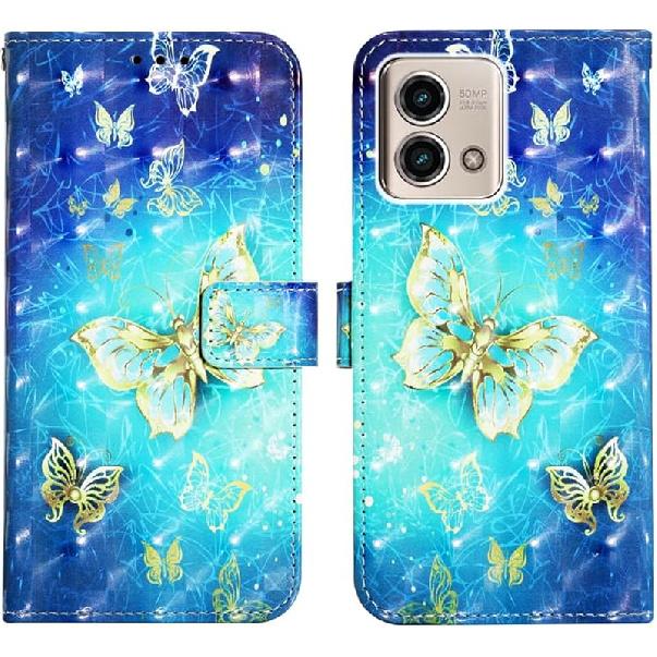 Case for Motorola Moto G Stylus 2023 5G, 3D Wallet Case PU Leather with[Card Holder][Kickstand][Wrist Strap][Magnetic Closure] Shockproof Flip for
