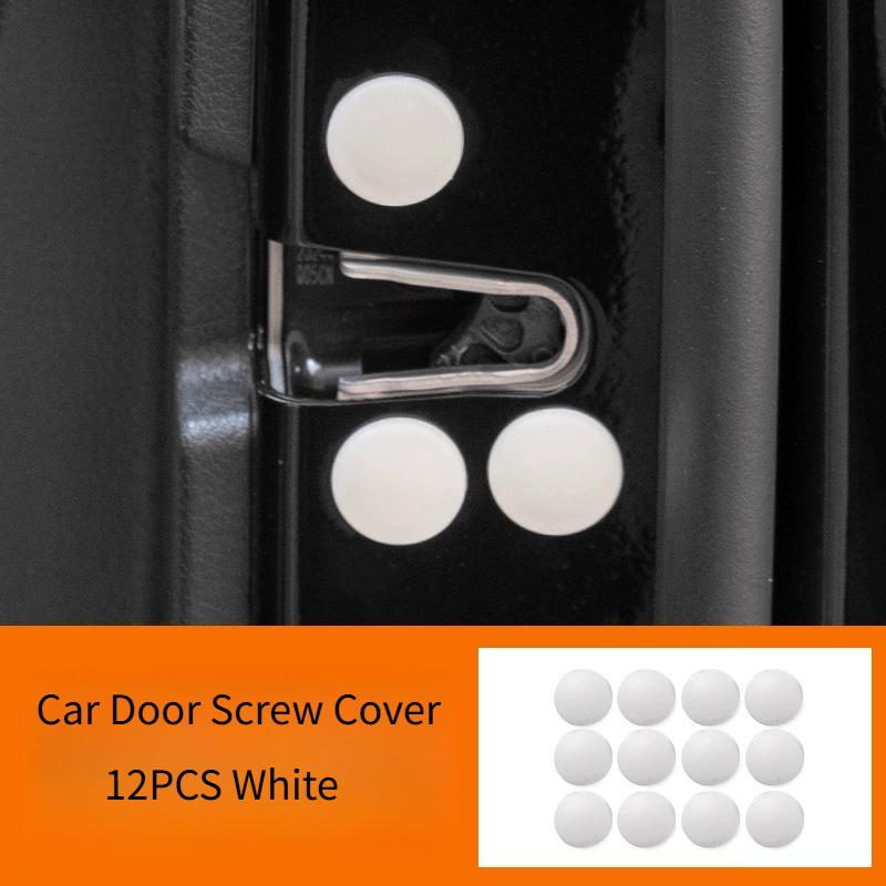 Vis de porte de voiture universelles Couvercle de protection Anti-rouille et anti-poussière Noir Blanc 12pcs/set Accessoires de modification d'intérieur de voiture