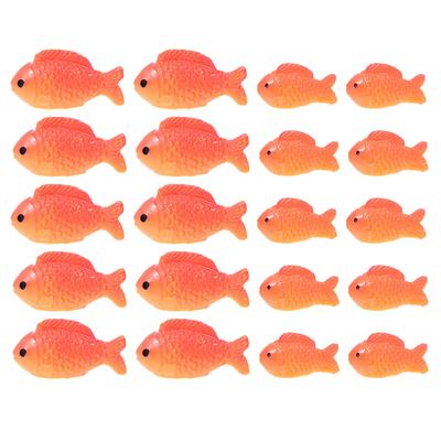 20 Stück Mikro-Landschaftsornament Miniatur Harz Roter Fisch Spielzeug Gefälscht Kleines Becken Modell Dekor Becken Künstlich