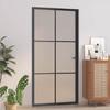 Vidaxl Innentür, 102,5X201,5 Cm, Schwarz, Glas Und Aluminium