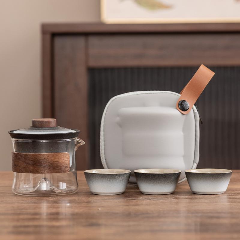 High-end Express Cup, One Pot, Three Cups, Portable Travel Tea Set, Portable Outdoor Enterprise, Company Business Gift