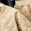 2023 Kids' Autumn/Winter Korean Style Cotton-Padded Two-Piece Set: Single-Breasted Jacket & Crew Neck Innerwear with Cotton Pants.