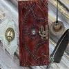 20.32 Cm Leather Journal Third Eye Deckle Edge Paper Grimoire Journal Book of Shadows Seven Chakra Spell Book Lock Clasp Notebook