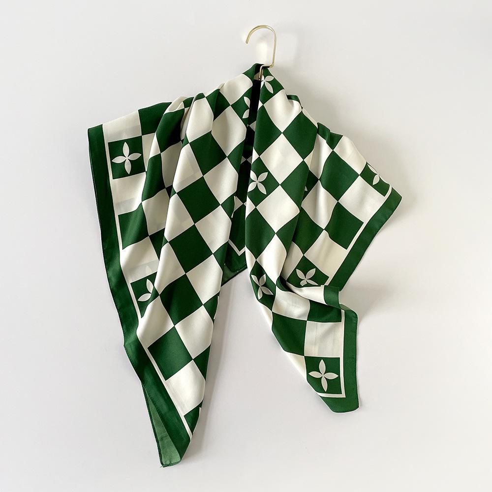 

Новый стиль Мода Большая карта Шахматная доска Принт в стиле Майяр Большой квадратный шарф Твилл Принтованный шелковый шарф 90*90cm