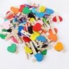 DIY Craft Wooden Clips Natural Wood Clothespins Love Heart 50pcs Colored Heart