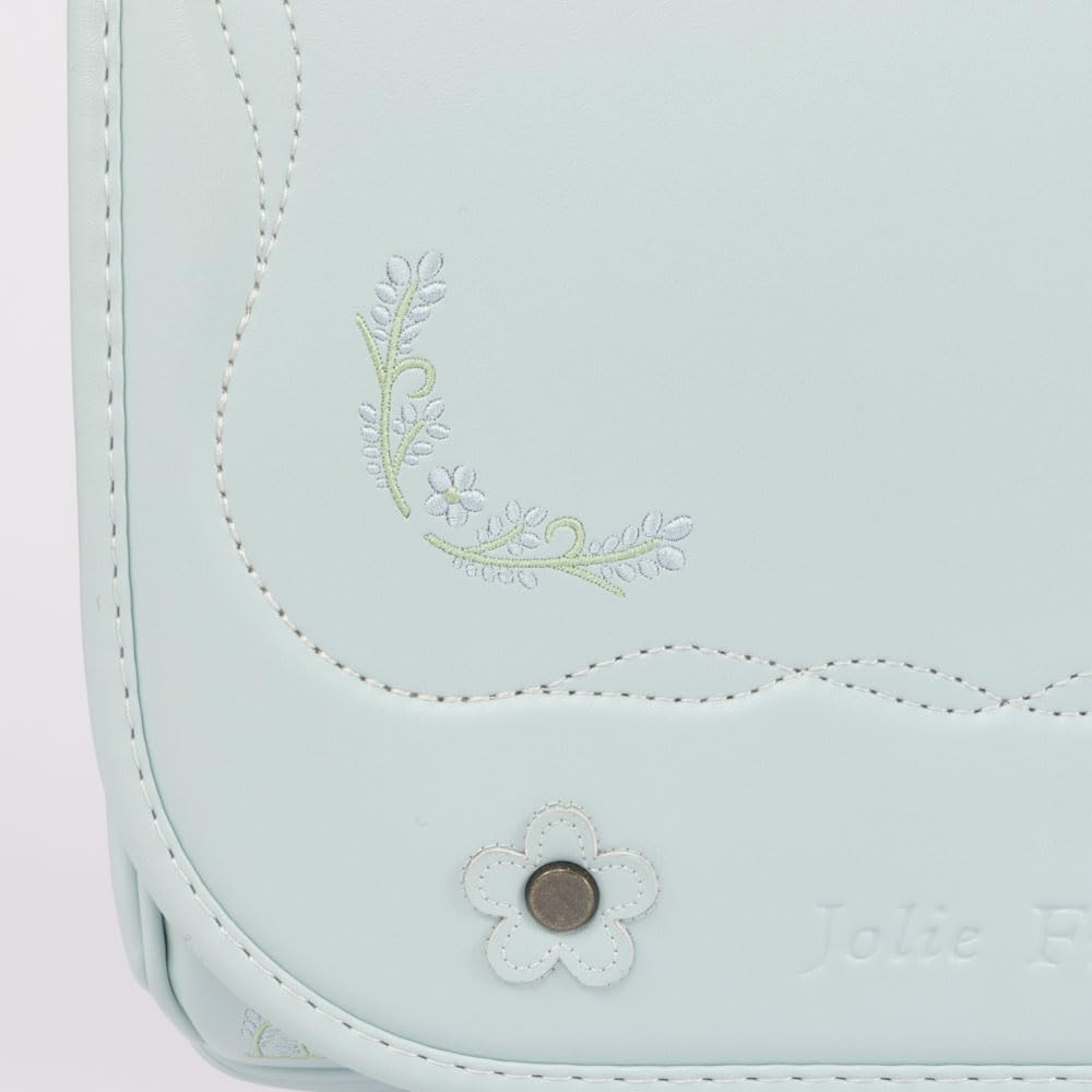 QNORQ Jolie Fille School Herb Green Made in Mira Kuru Secure Opening Round Fits A4 Flat Clarino Synthetic Backpack, (2026 Model, Japan, 6-Year
