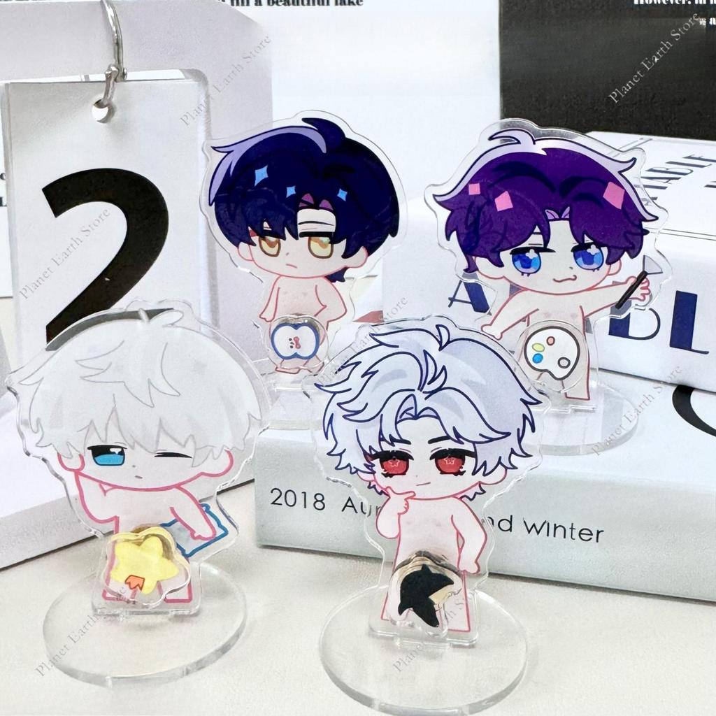 1/4Pcs Game Love and Deepspace Sylus Xavier Zayne Rafayel Cosplay Figure Stand Rotate Standing Plate Ornament Cartoon Gifts New