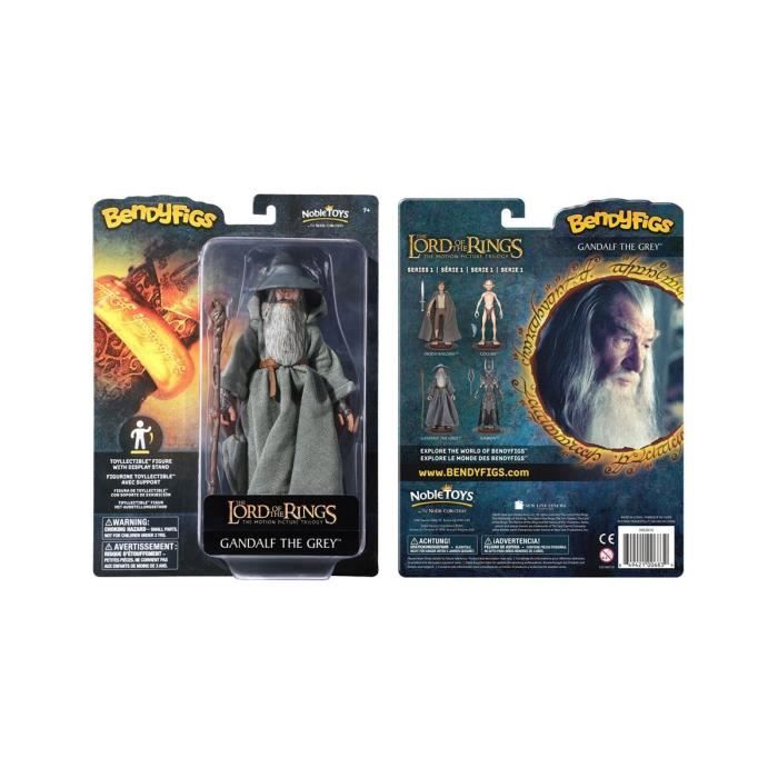 Figurine flexible Bendyfigs Gandalf 19 cm - NOBLE COLLECTION - Le Seigneur des Anneaux - Jouet - Mixte