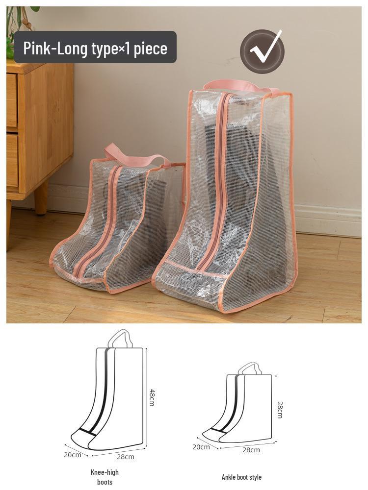 Three-Dimensional Transparent Boot Storage Bag: Dustproof & Moistureproof Protector for Long and Short Boots, Ideal for Seasonal Organization.