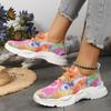 Casual Flower Sports Shoes Women's 2025 New Fashion Flat Sole Large Size Head Lace Casual