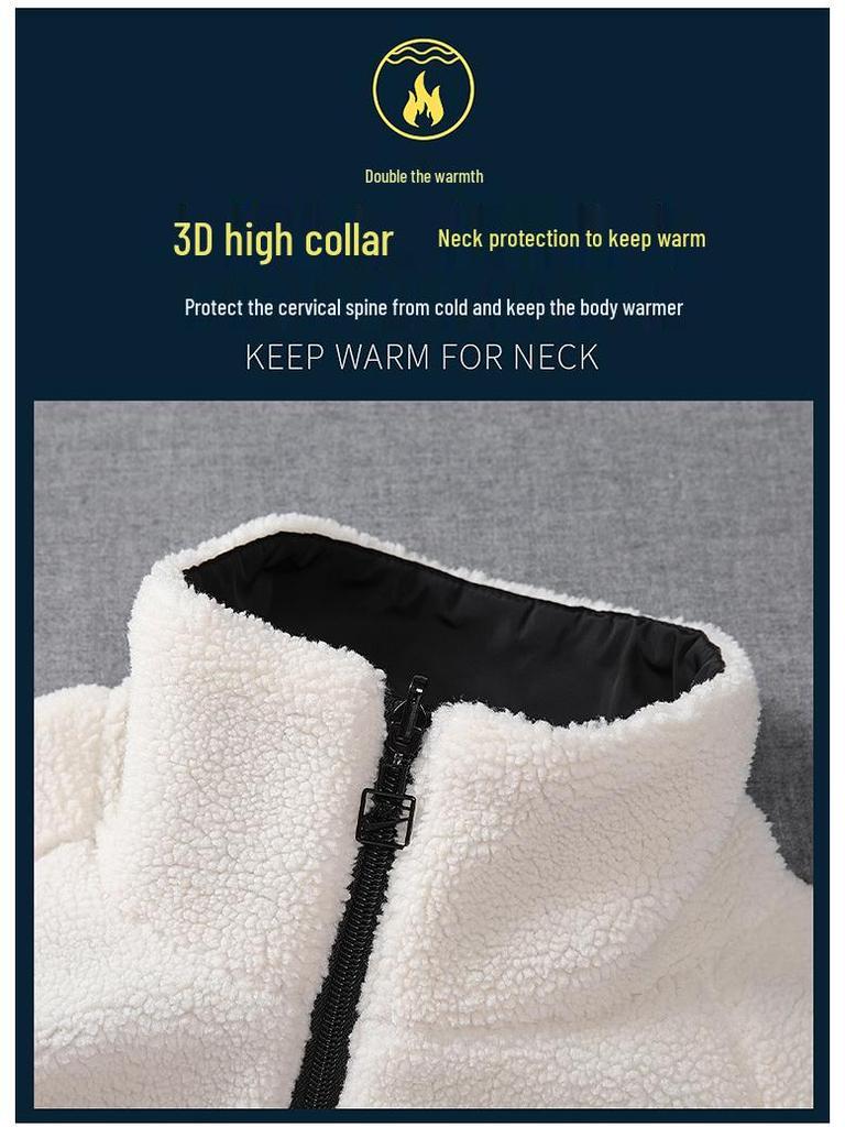 2025 Winter Reversible Lamb Wool Men's Trendy Jacket - Unisex Warm Cotton-Padded Coat