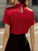 Satin Short-Sleeve Women's Top - Popular 2025 Style