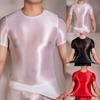 Comfortable Mens T-Shirt Nylon See Through Sexy Shiny