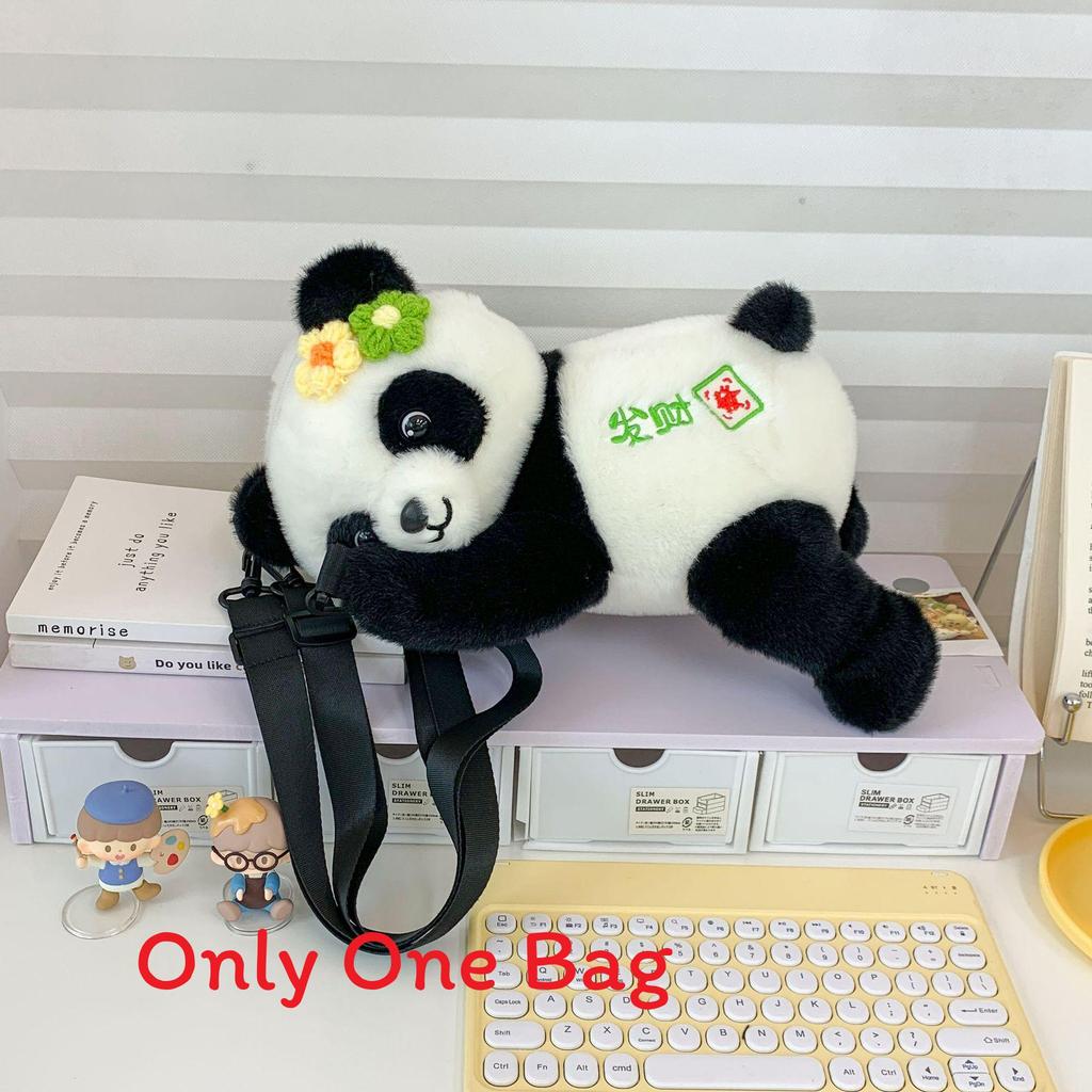Panda Cartoon Girls Plush Backpack With Zipper Closure And Inner Pocket Perfect