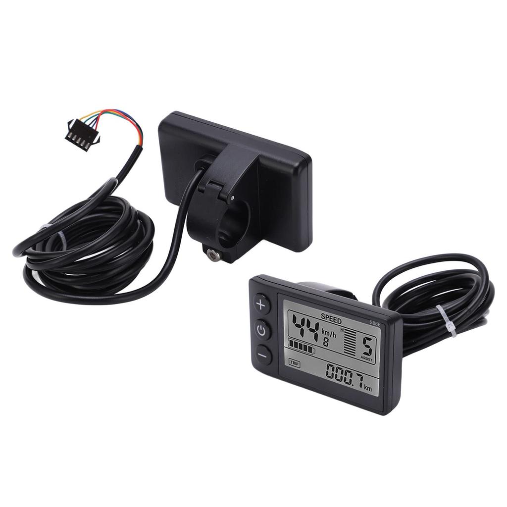 J-ouuoS866 Elektrisches Fahrrad Display LCD Messgerät 24V 36V 48V Elektroroller Bedienfeld mit SM-Stecker