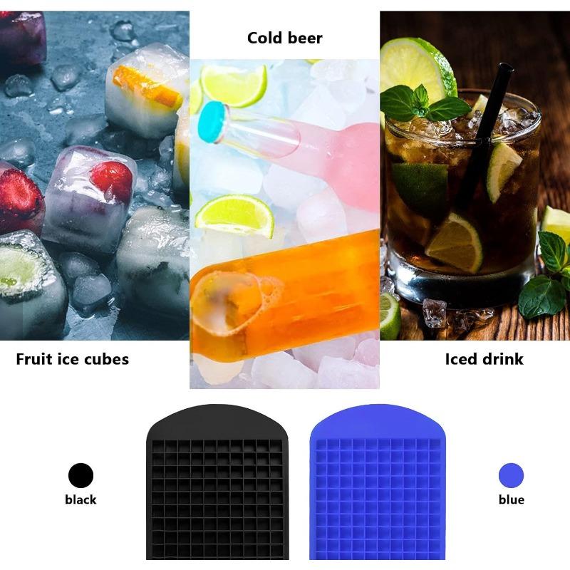 Silicone ice cube mould,square ice cube trays for 160 mini ice cubes, ice cube moulds for jelly, milk, juice, cocktails, whisky