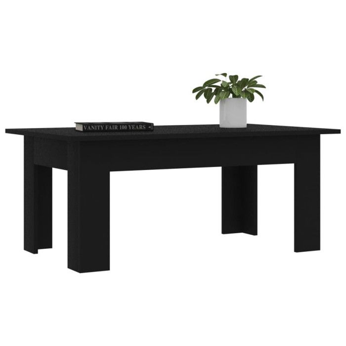 VidaXL Table basse Noir 100x60x42 cm Bois d’ingénierie 801180