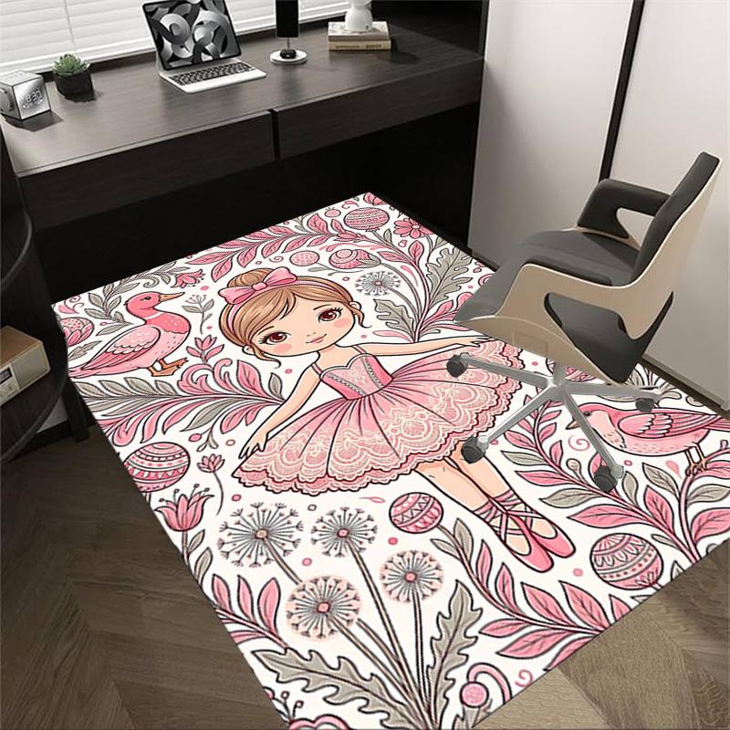 

1PC Ballerina Flowers Non-Slip Floor Carpet Compatible for Office&Living Room&Bedroom&Dining room - Soft & Pattern, Vibrant Colors-H0376 60cm by 90cm
