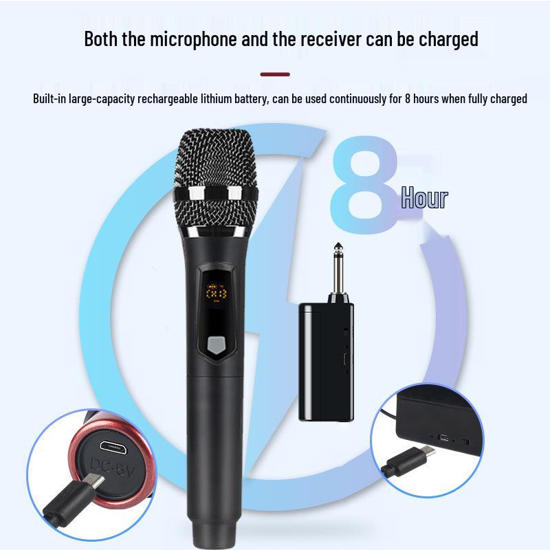 2.4G Wireless Dual Microphone & Speaker System for Home, Karaoke, Outdoor, and Live Broadcasts.