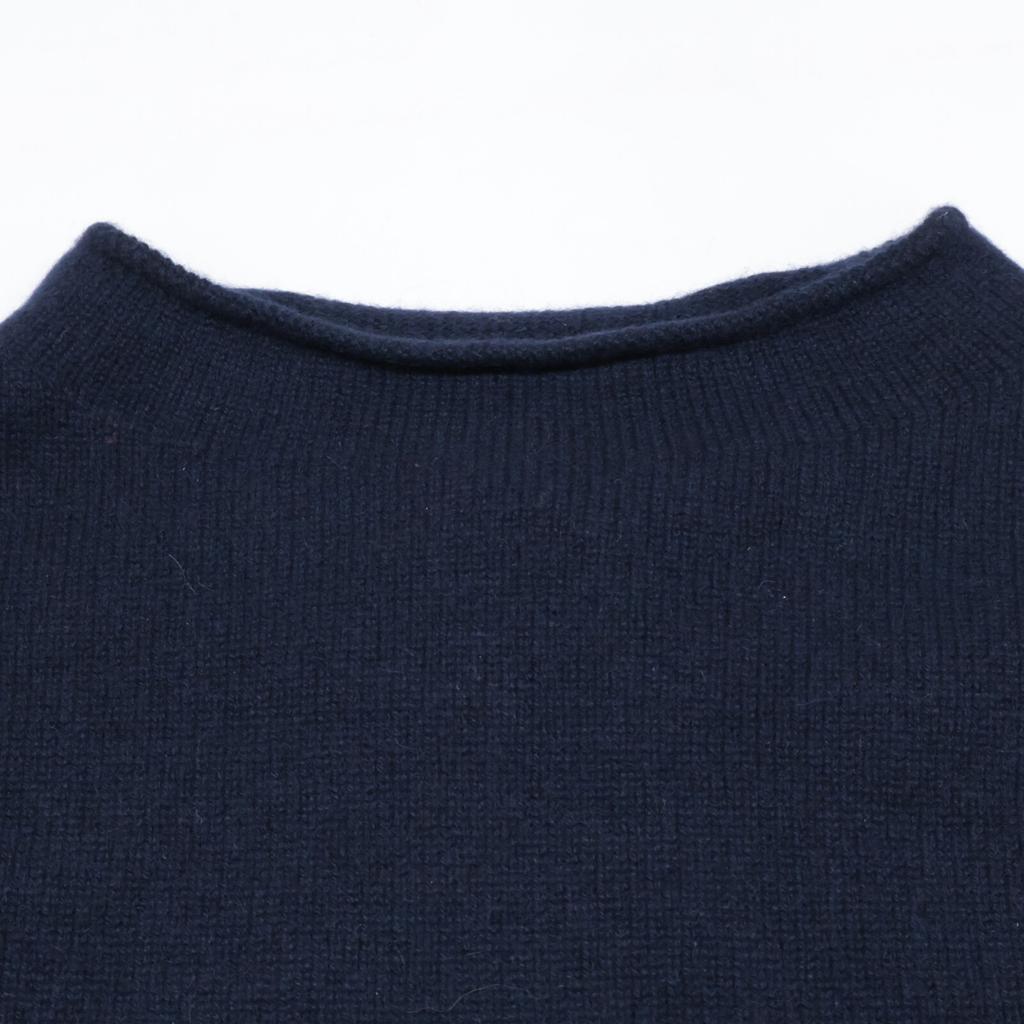 TOYOBOSHI UTSUGI 13IT-BC0004 Navy Cashmere 100% Mock Neck Sweater tops 2 NavyUsed