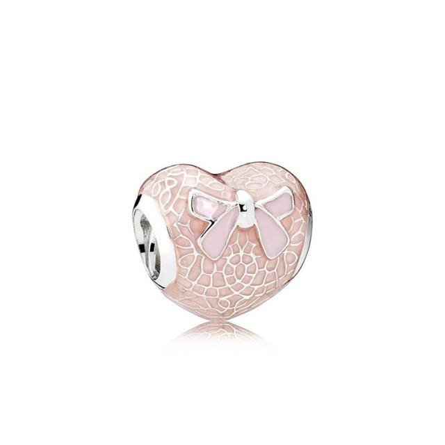Charm Original Pink Peach Blossom Butterfly Love Series Beads Suitable for Original Ladies Bracelet Jewelry