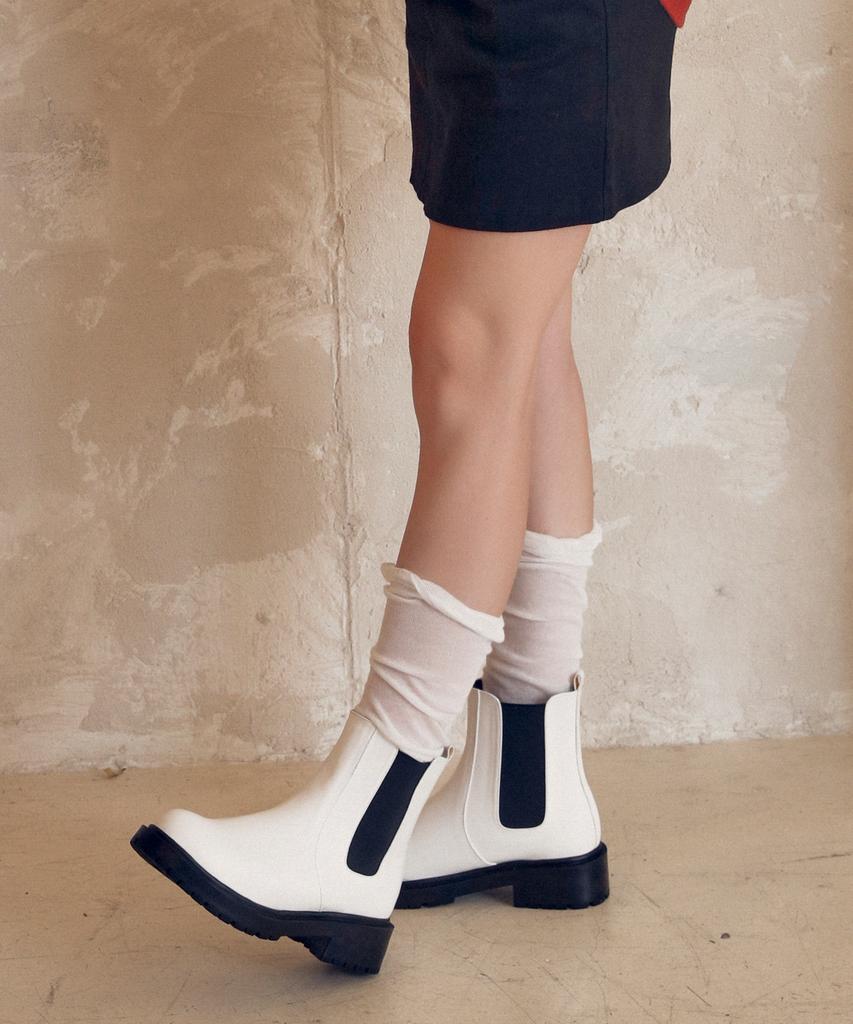 Customade Woman 4.5Cm Round Toe Chelsea Boots Lucy (Cw0072Wh)