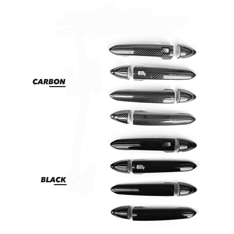 Car Fibre Gloss Black Design Exterior Door Handle Trim for Genesis G80 DH 2015-2020 Left-Hand Drive Auto E Exterior Accessories
