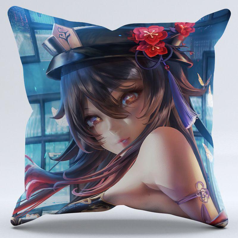 Genshin Impact Hu Tao Pillow Case Home Decorative Magical Anime Cushion Game