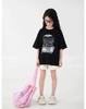 You Jia Meng Mädchen Baumwoll-Kurzarm-T-Shirt mit Aufdruck - Sommer Freizeitmode