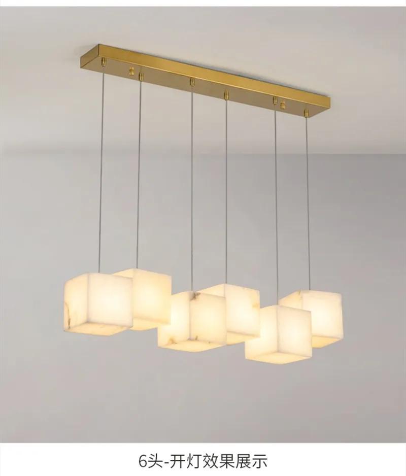White Noble Luxury Marble Cube LED Home Pendant Light Ceiling Lamps Hanging Chandelier Lighting Lights Dinning Table Lamp