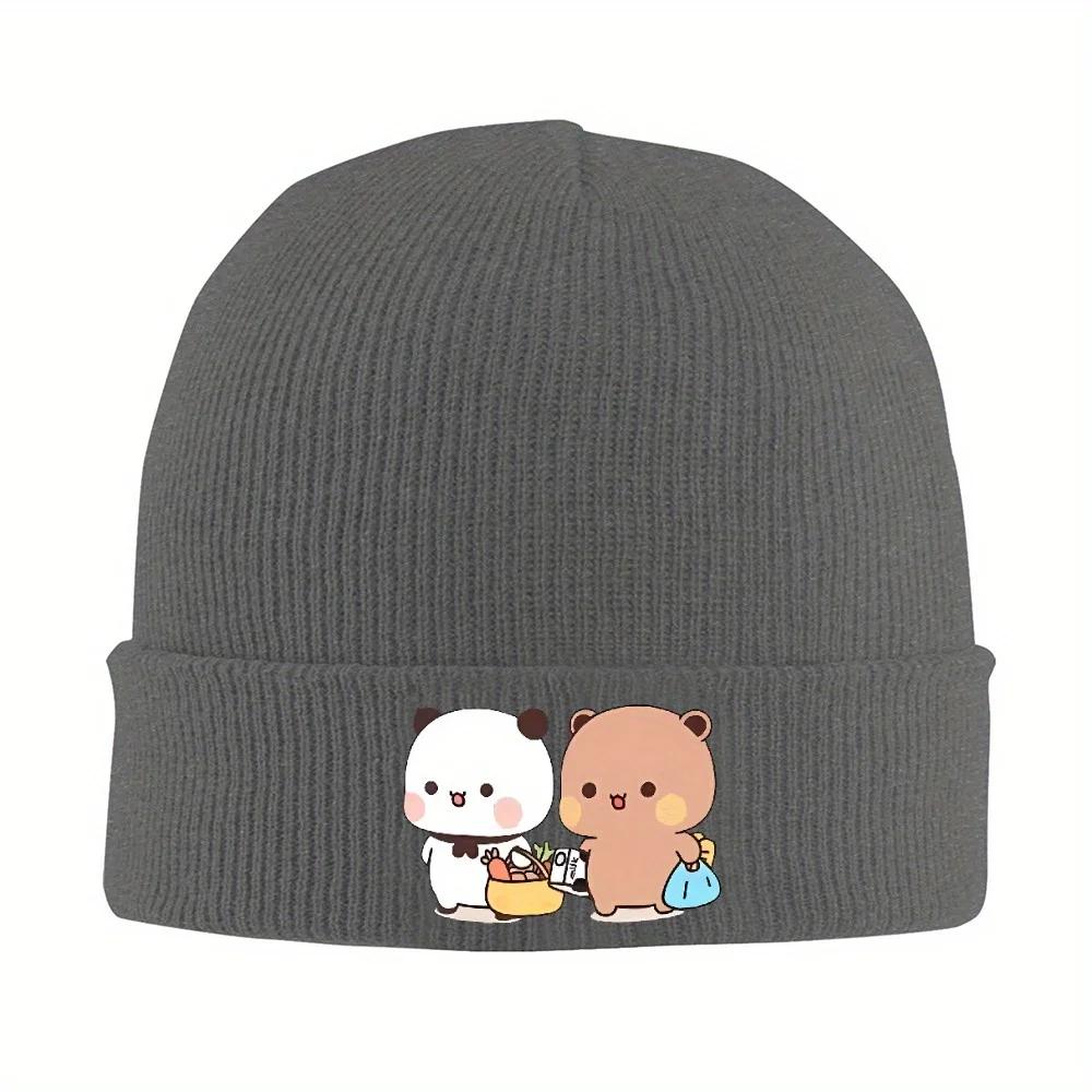 New pc Cute Bubu And Dudu Go To Grocery Together Bonnet Hats Knit Hat Unisex Unisex Retro Thermal Beanie Hats Autumn Kpop Gra
