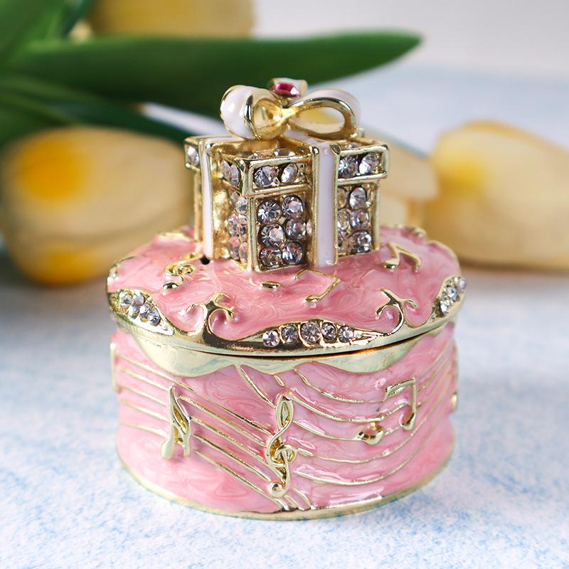 

Creative Mini Jewelry Storage Box, Portable Travel Earrings, Necklace and Ring Organizer, Alloy Jewelry Display Box