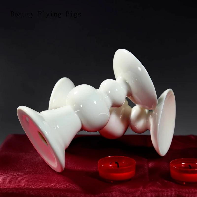 1PCS Ceramic High Footed Lotus Leaf Lamp Platform Buddhist Hall for Offering Buddha Lamps Butter Lamps Candle Holders
