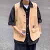 Men's Trendy Hong Kong Style Multi-Pocket Photographer Vest with Customizable Logo
