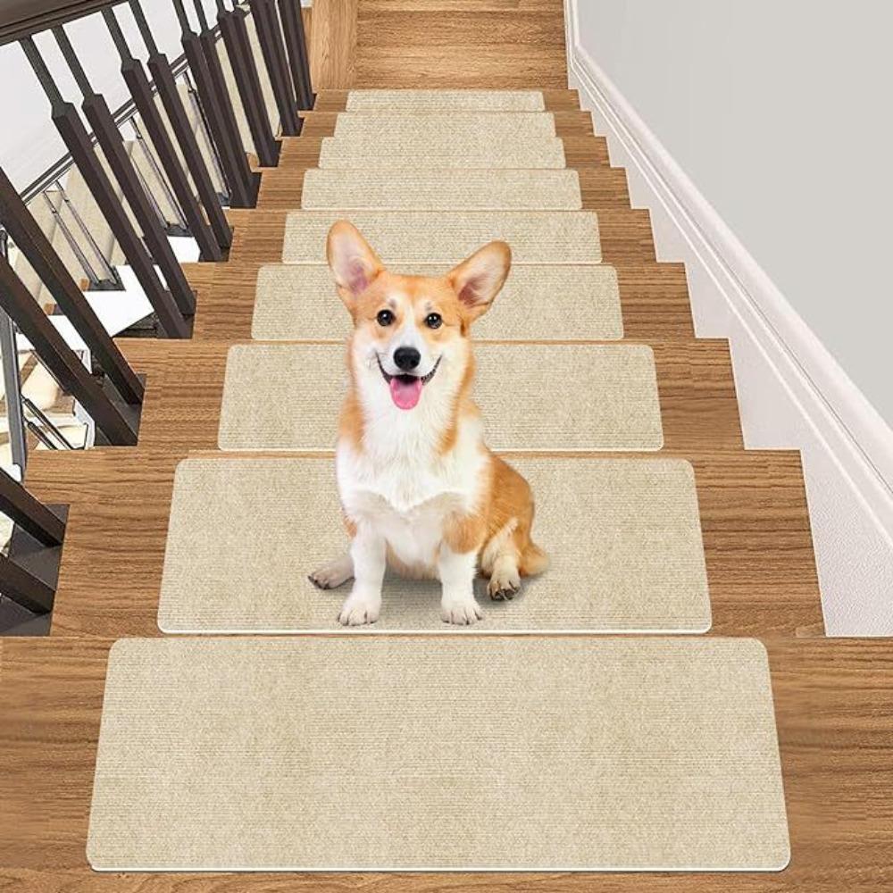 New 76X20cm Staircase Mat Self-adhesive Safety Stair Tread Carpet Mat Soft Stripe Non-Slip Protection Cover Pads Home Decor