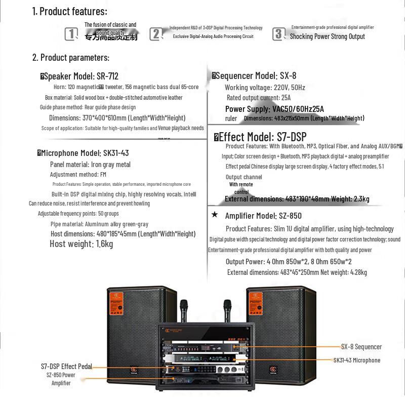 Songchuan SP101 Home KTV Professional Audio System CN Plug (adapter Included)