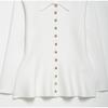 Women's Fashion Knitting Tops White Turn-Down Collar Long Sleeves Single-Breasted Cardigans Female 2025 Spring New Elegant Top