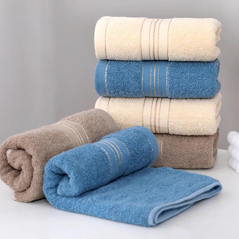 2pcs Pure Cotton Towel Thickened Absorbent  Bath Towel Quick Absorbent Soft Quick Dry Solid Color Golden Silk Face Towel