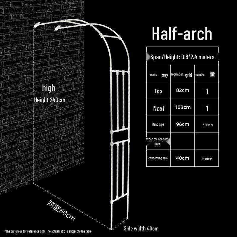 Half Arch Rose Trellis: Curved Iron Flower Stand for Garden or Balcony